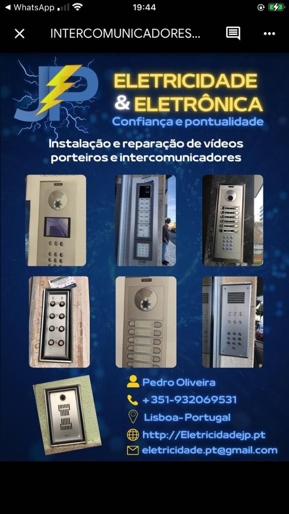 Instalação e reparação intercomunicador e vídeos porteiros