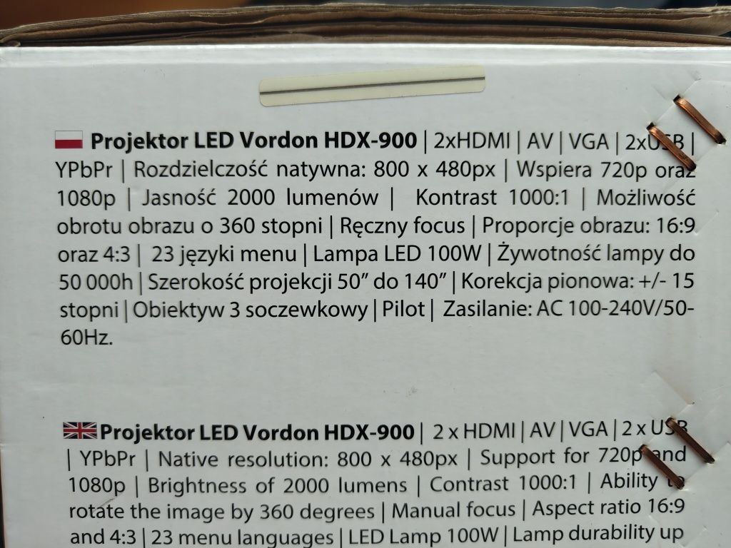 Projektor LED Vordon HDX 900