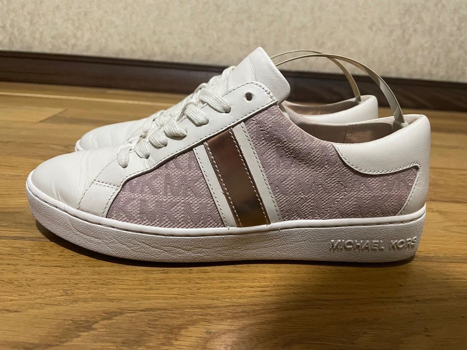 Стильные кроссовки кеды бренда Michael Kors из натуральной кожи