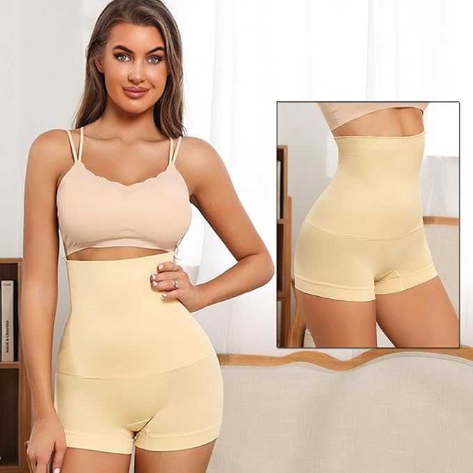 2 szt.Bielizna Modelująca Sylwetkę Wysoka Talia Spodenki Beż 3XL