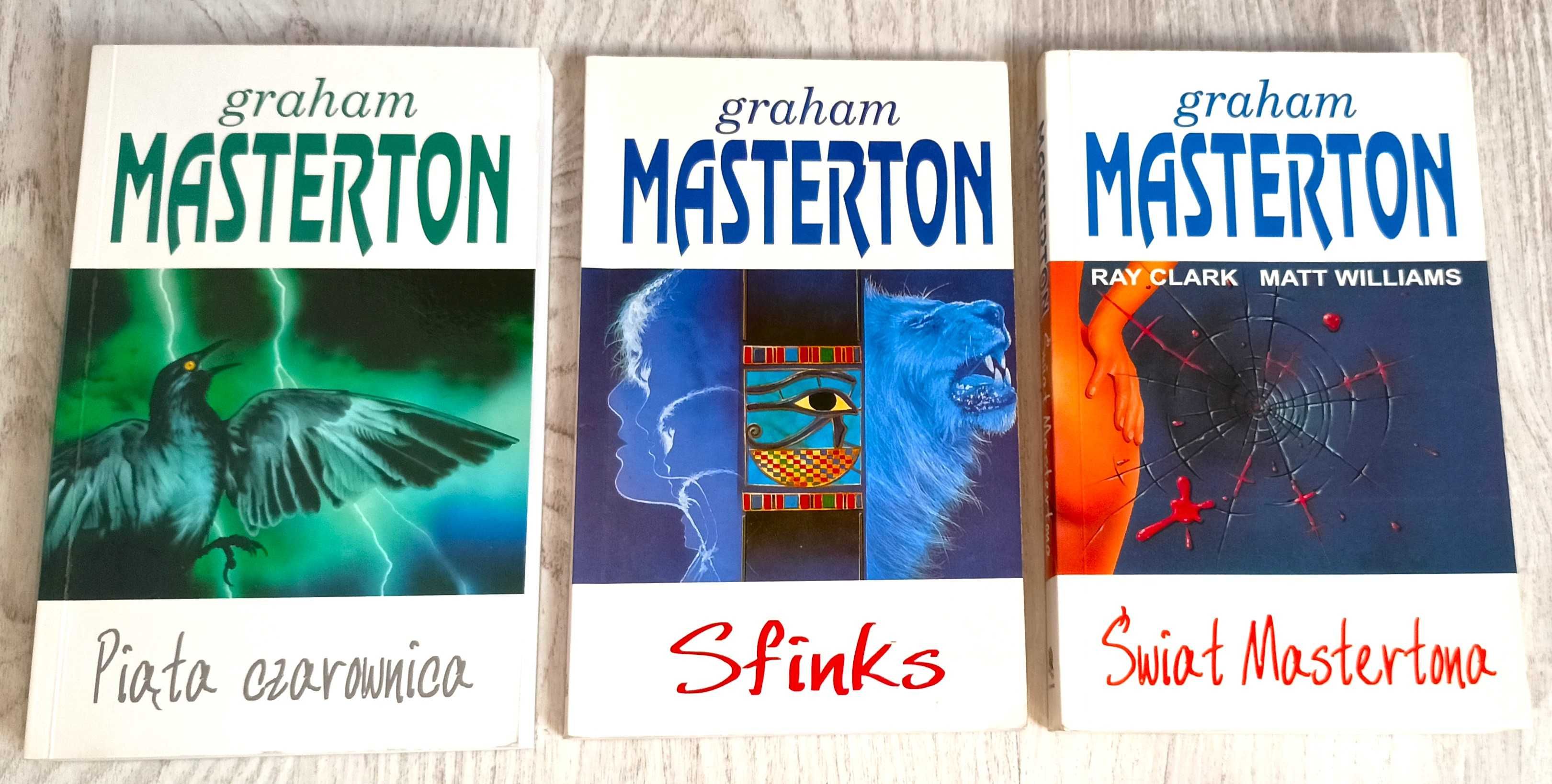 3x Graham Masterton Piąta czarownica + Sfinks + Świat Mastertona