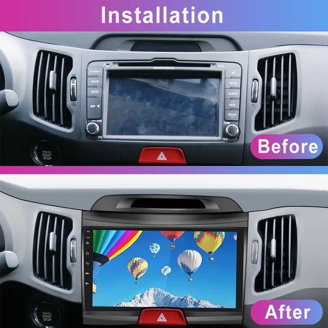 Rádio android 13 Kia Sportage 2010-16 GPS carplay Wi-Fi Bluetooth NOVO