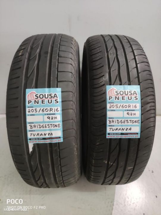 2 pneus semi novos 205-60r16 bridgestone - oferta dos portes