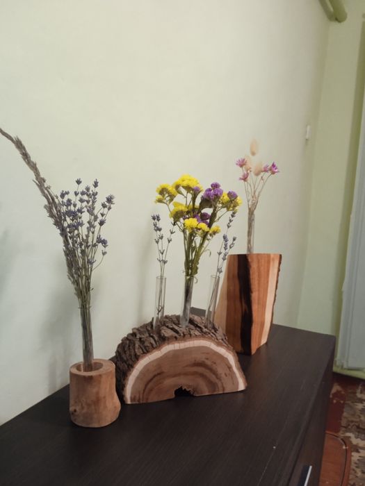 Вироби з деревини -ваза, світильник