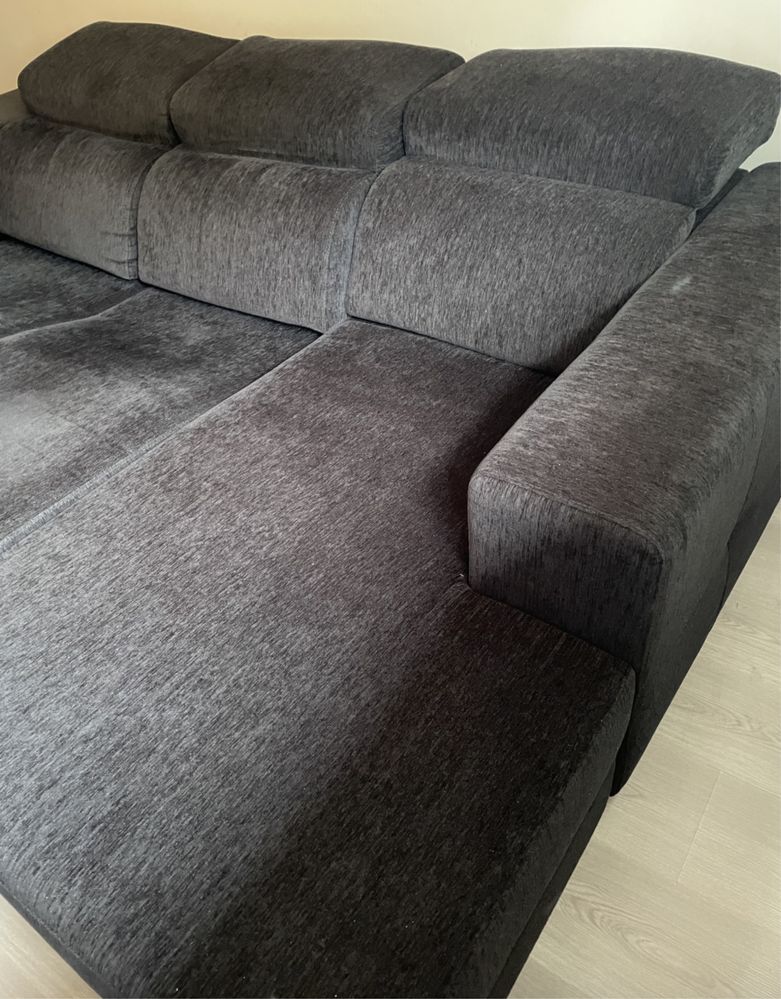 Sofá Preto chaise LONGUE