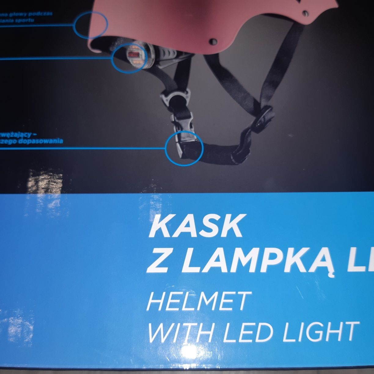 Kask z lampką led S (49-55cm)