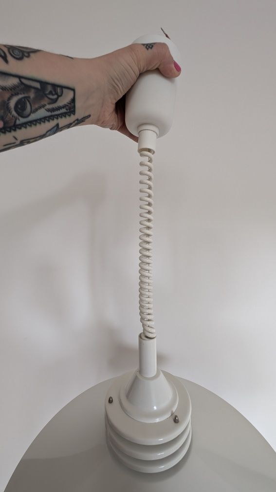 Lampa mid century modern prl vintage space age spodek na sprężynie