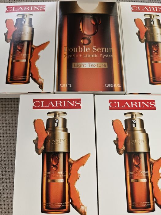 5x CLARINS Double serum do twarzy anti-aging Curcuma Turmeric, zestawy