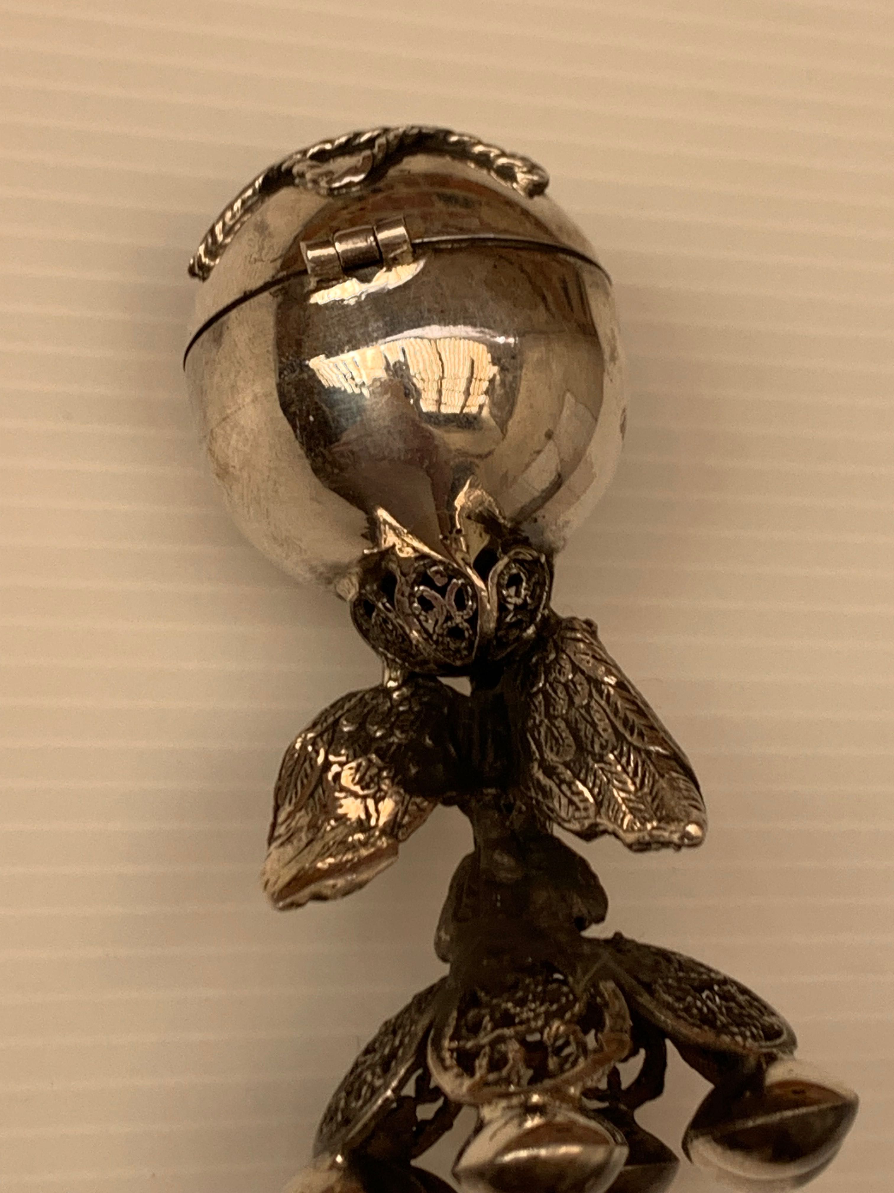 Caixa Judaica de Besamim para Havdala , prata 875 , séc. 19