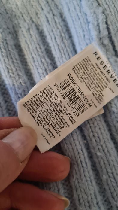 Długi sweter Kardigan. Reserved. Baby blue Błękitny. Rozmiar M - XL