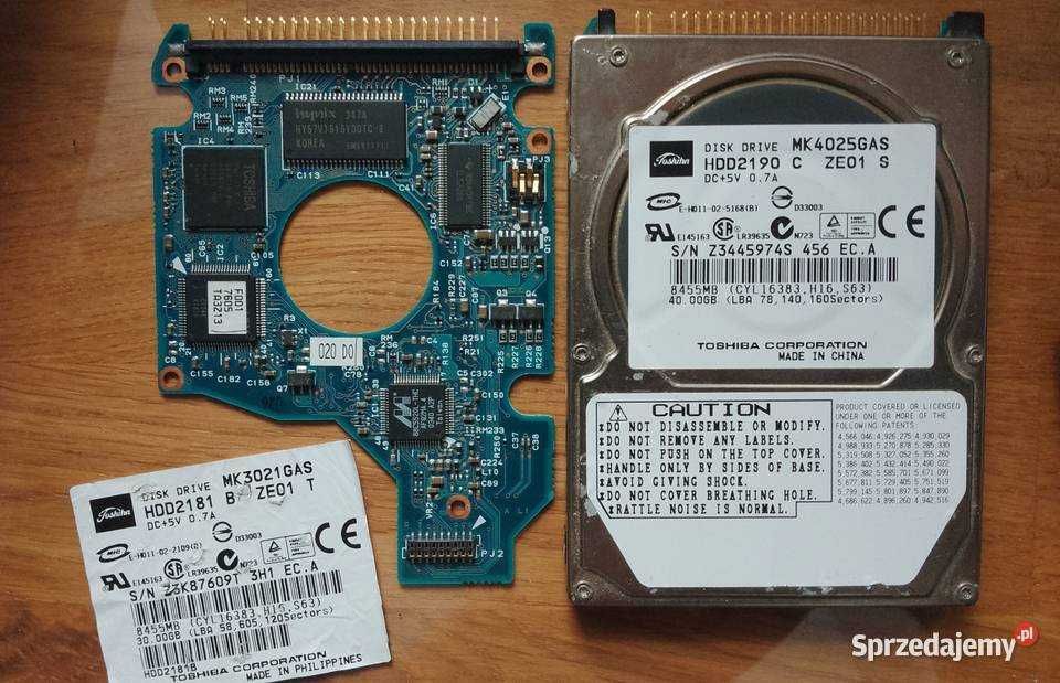 dysk IDE 2,5'' Toshiba MK4025GAS  MK3021GAS uszkodzony
