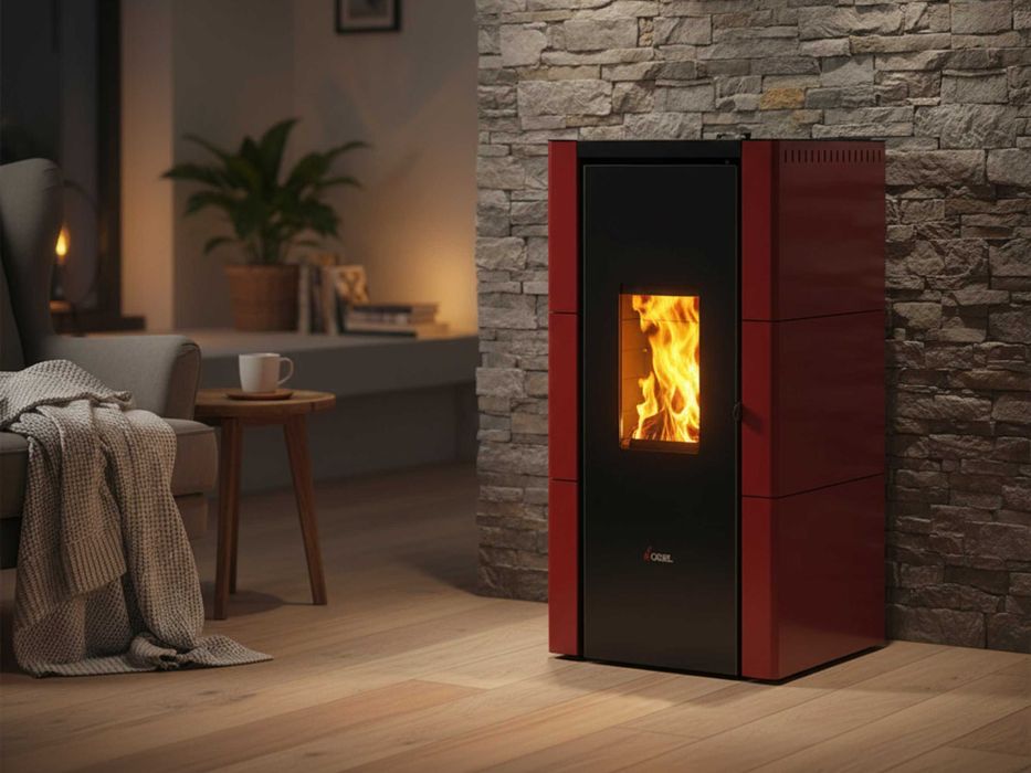 Piec na pellet piecyk kominek powietrzny Cadel Cristal 7kw Powietrzny