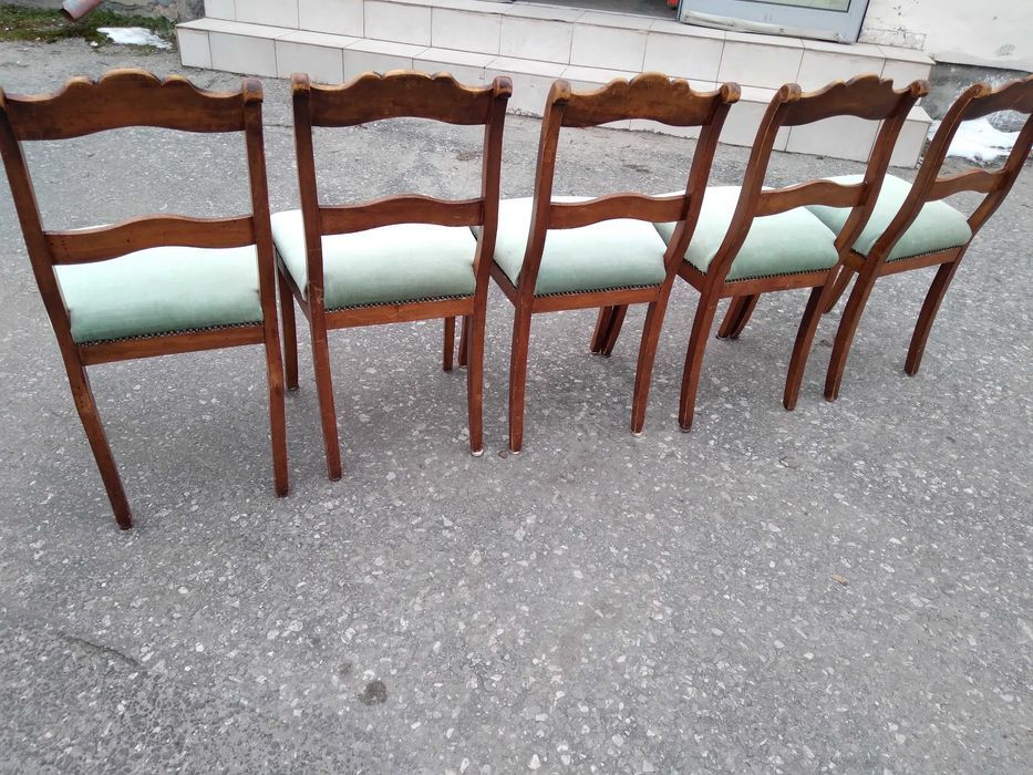 Komplet 6 krzeseł krzesła fornir orzech/mahoń Biedermeier FV DOWÓZ