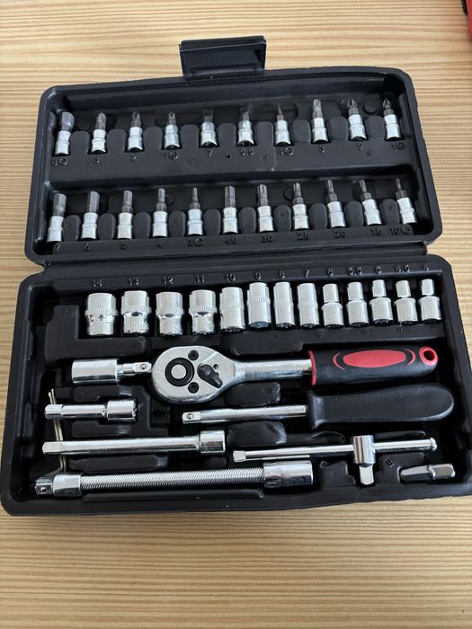 Conjunto de Chaves e Roquete 46 Peças – Kit de Ferramentas Completo