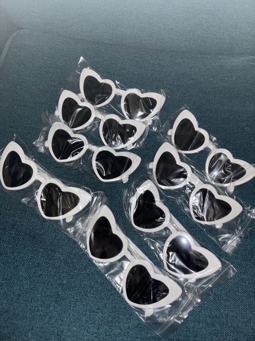 Okulary serduszka ślub wesele panieński impreza