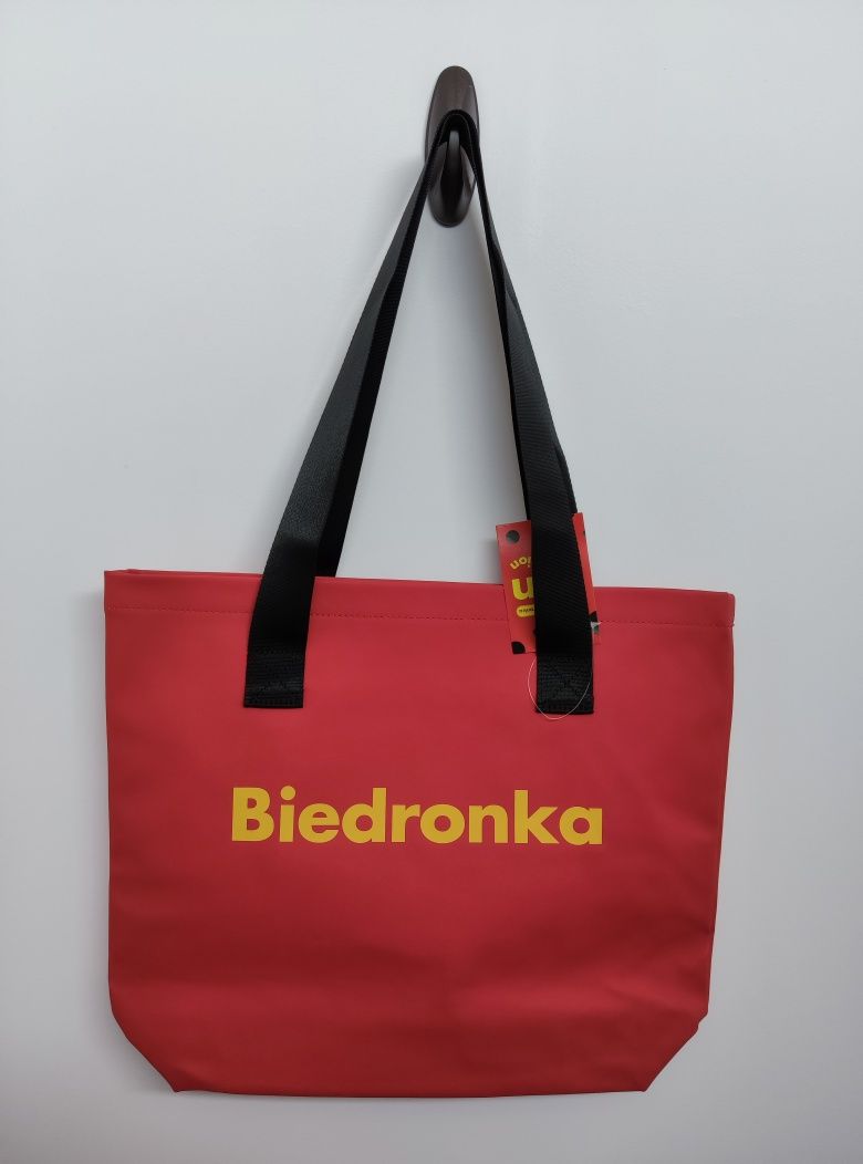 Torba na zakupy siłownię basen wakacje urlop czerwona Biedronka