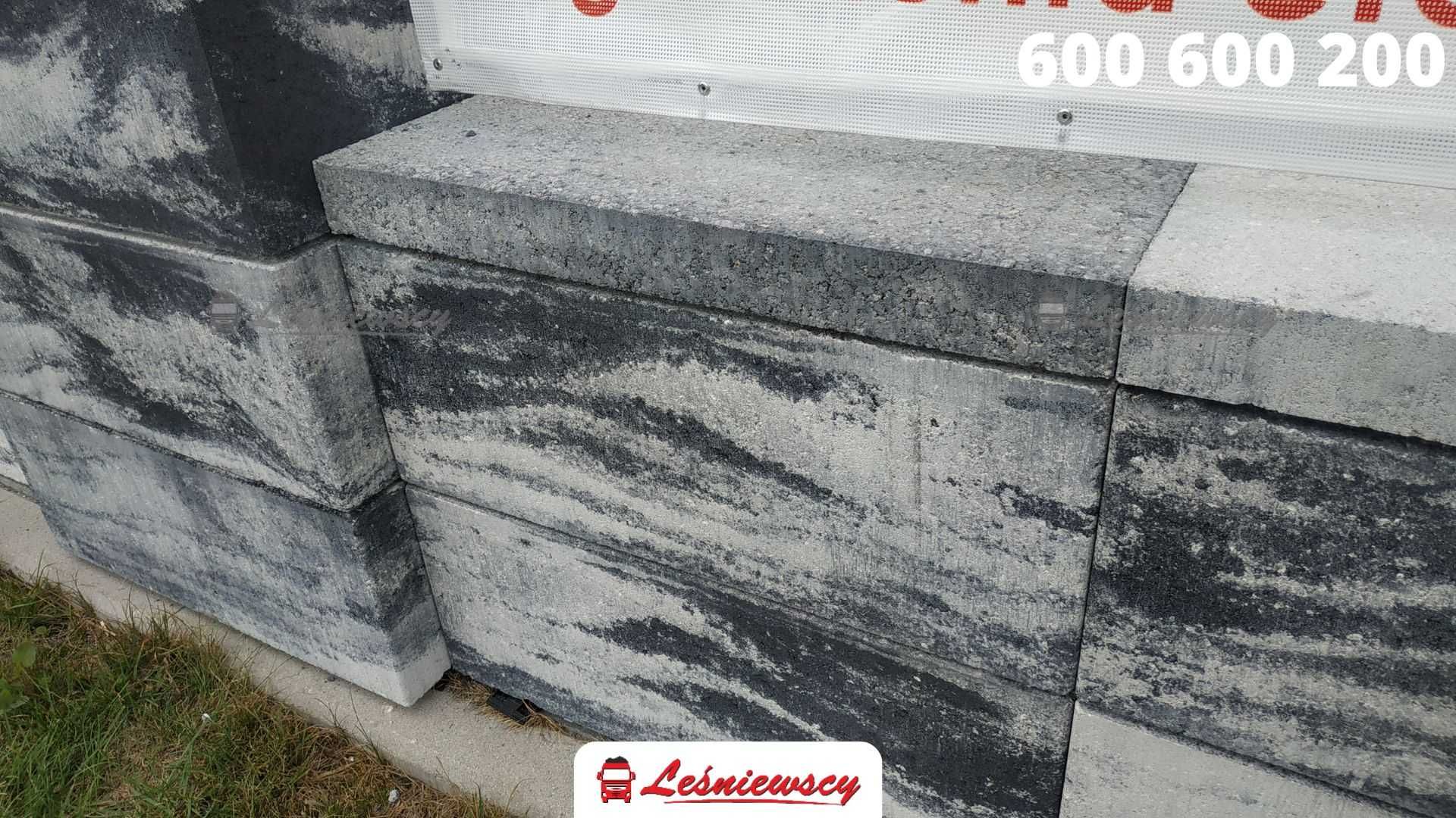 Pustak ogrodzeniowy 50x20x20 JONIEC Roma Horizon bloczek modułowy ONYX