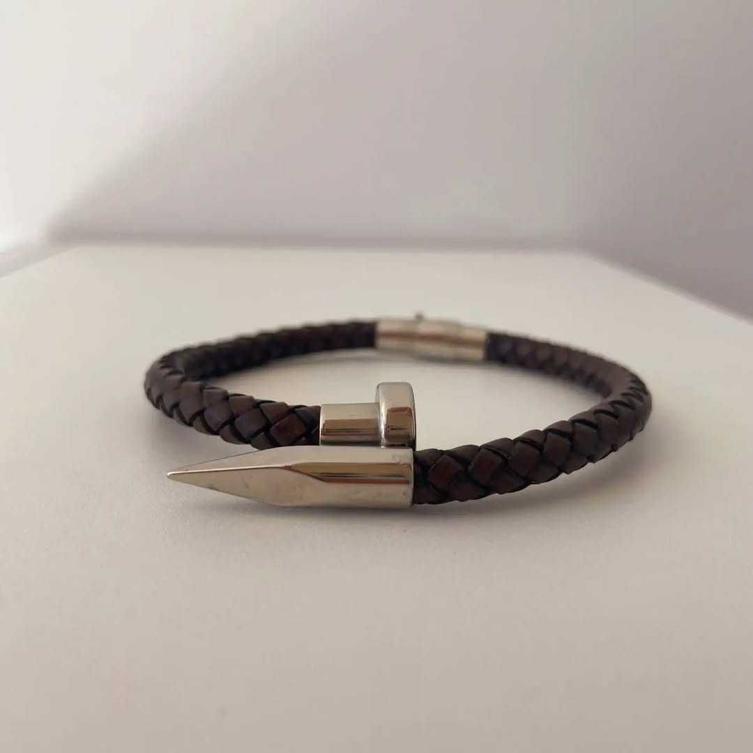 Pulseira Aço + Couro