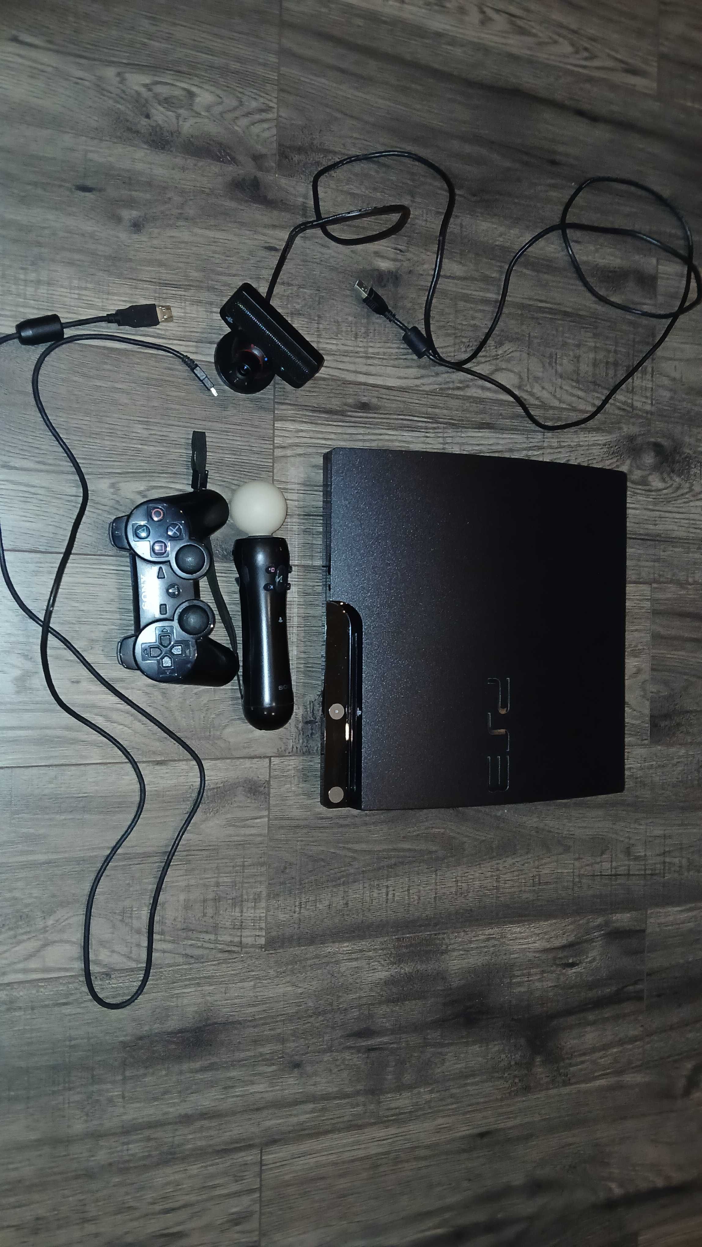 Konsola PS3 + PlayStation movie (kamerka + 1 kontroler ruchu) + GRY