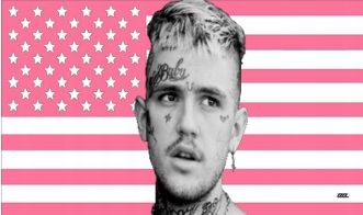 Flaga LIL PEEP różowa Ameryka pink America na ścianę 60 x 90cm