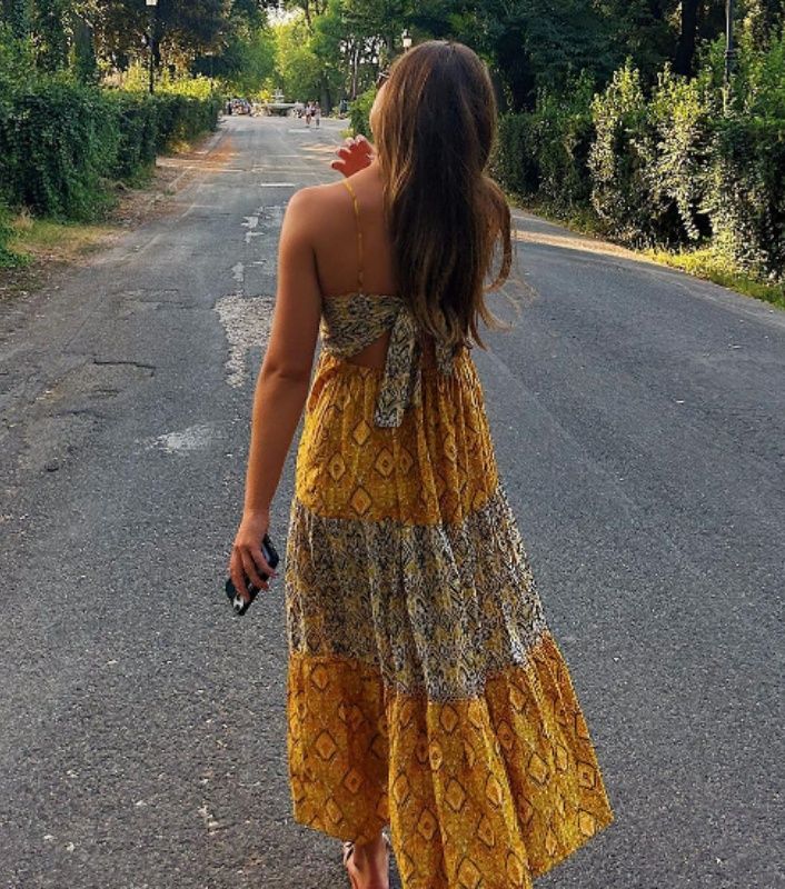 NOWA 34 XS ZARA sukienka bawełna print wzór boho długa wielokolorowya