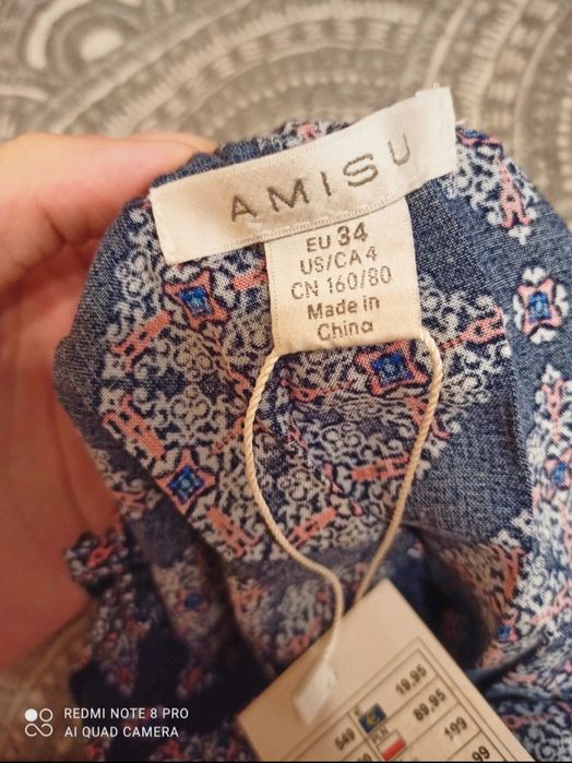 Kombinezon, ramiączka, szerokie nogawki, wzory, 34/36