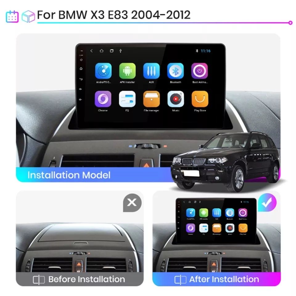 Автомагнитола BMW X3, e83 2004-2012 на android, gps, wifi