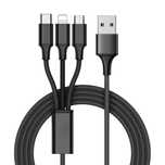 Kabel usb 1,2m do telefonu 3w1 lightning-iPhone micro usb usb-c