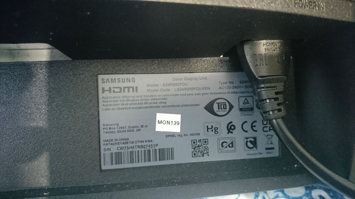 Monitor Samsung LS24R650FDUXEN