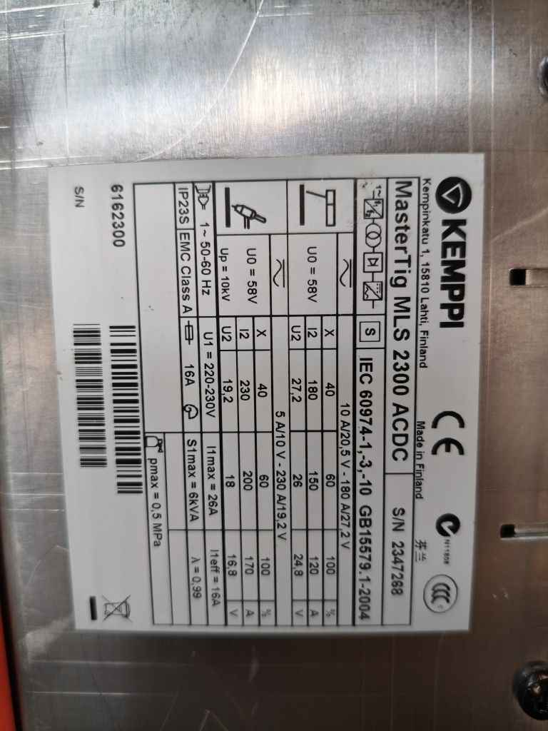 Kemppi TIG MasterTig MLS 2300 AC DC spawarka