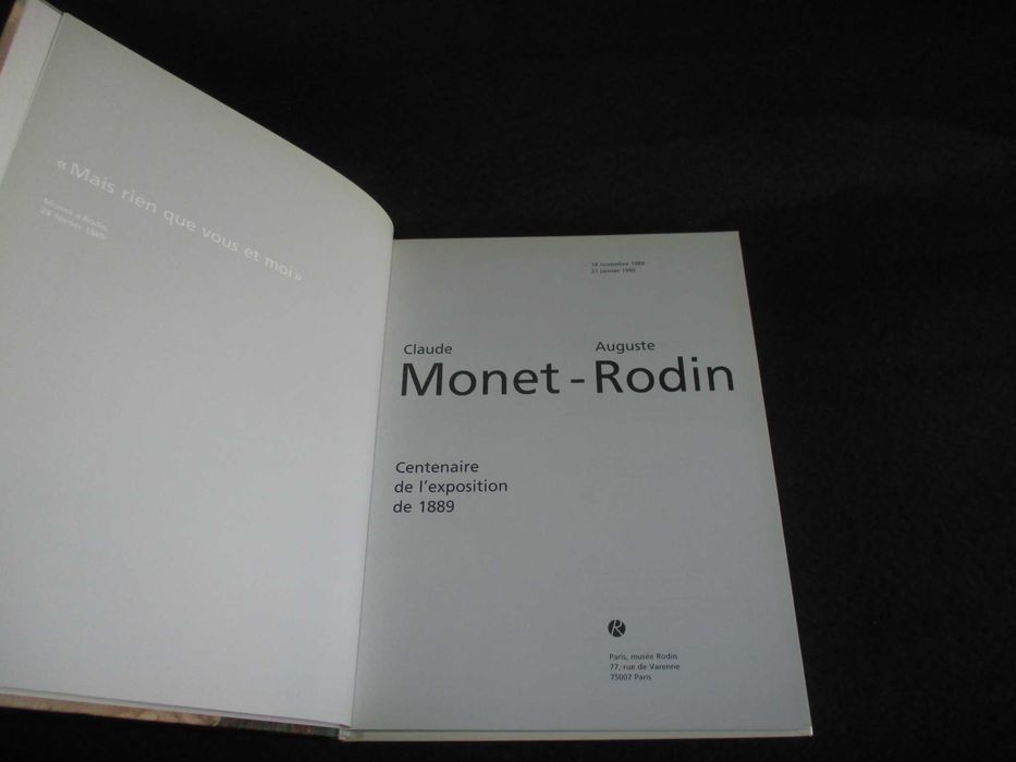 Livro Claude Monet-Auguste Rodin Musée Rodin