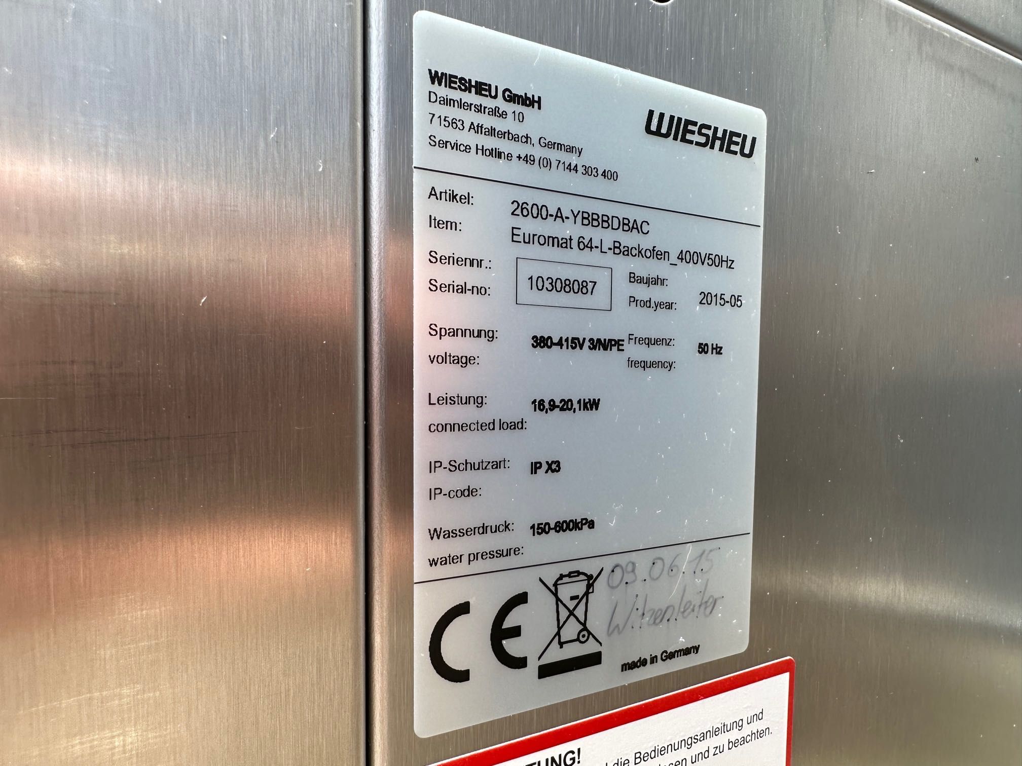 Piec cukierniczo-piekarniczy Wiesheu Euromat B5/B10 - 2016