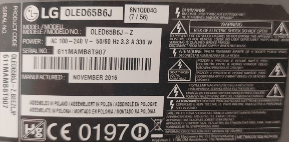 LG Oled 65 Uszkodzona Matryca