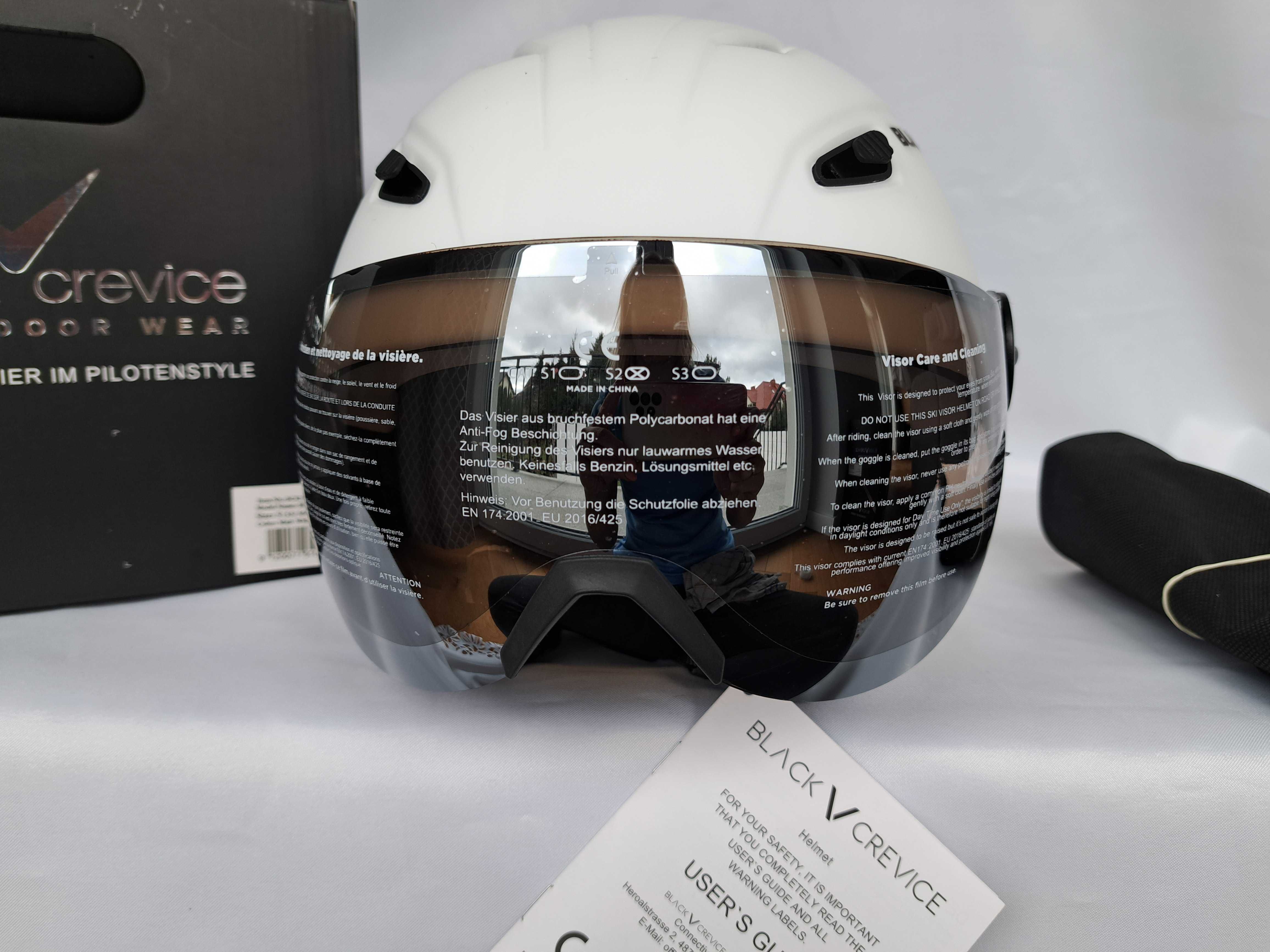 Kask narciarski Black Crevice Silvretta Matt White Black S 55-56cm