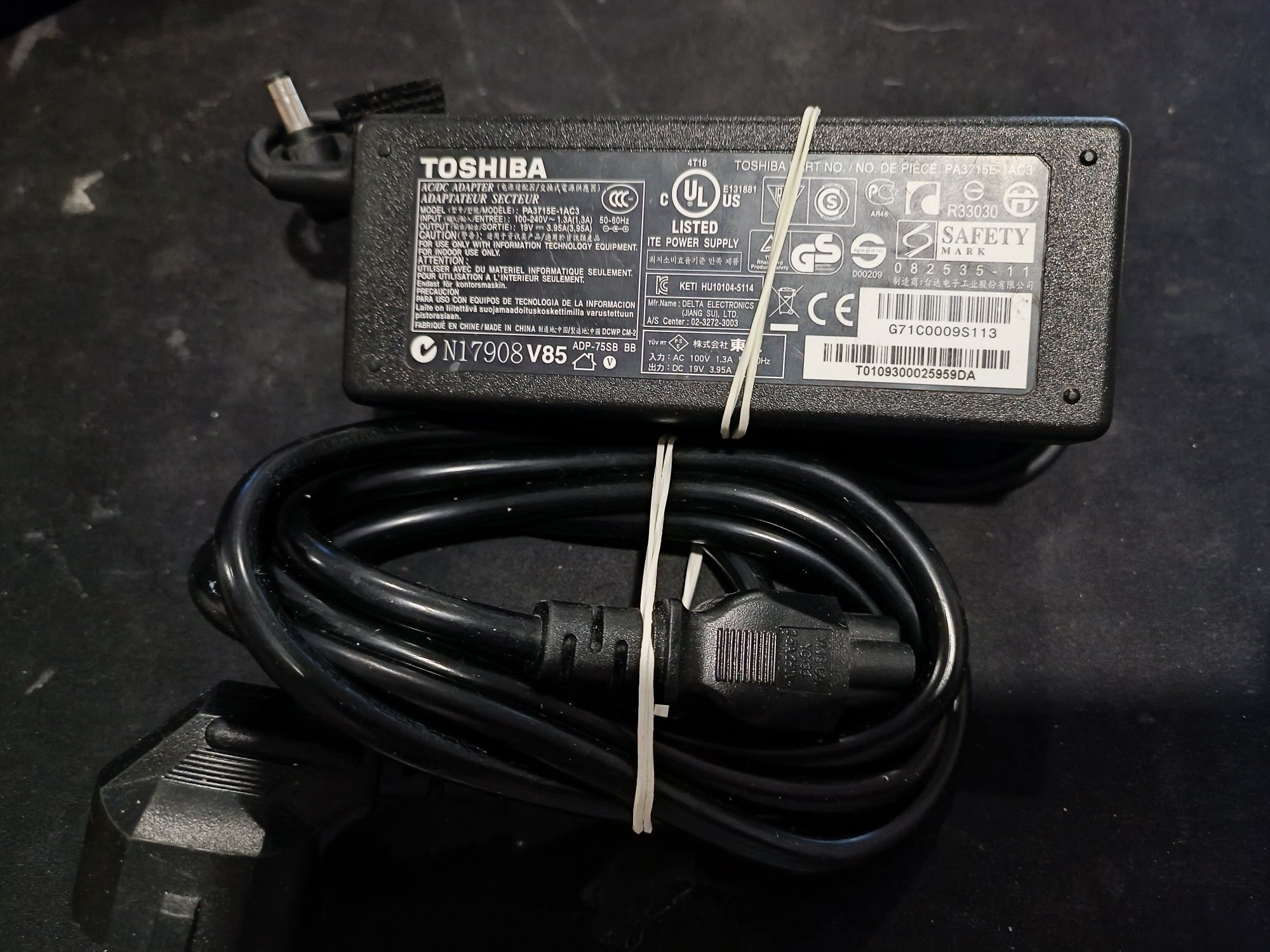 Oryginalny zasilacz Toshiba 19V 3,95A 75W wtyk 5,5x2,5mm