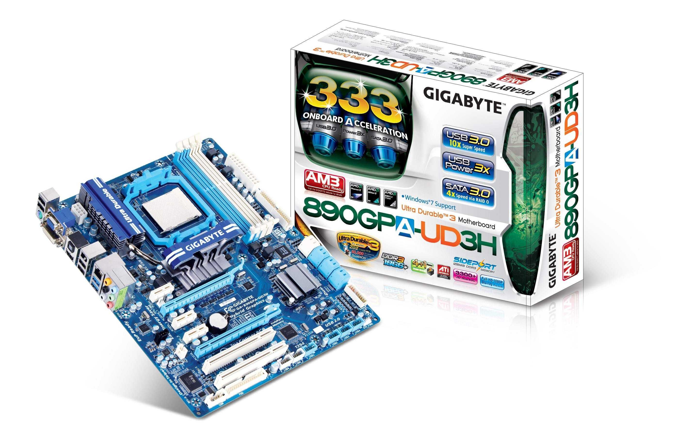 Майнинг комплект Gigabyte GA-890GPA-UD3H V2.1 / 5 PCIe cлотов