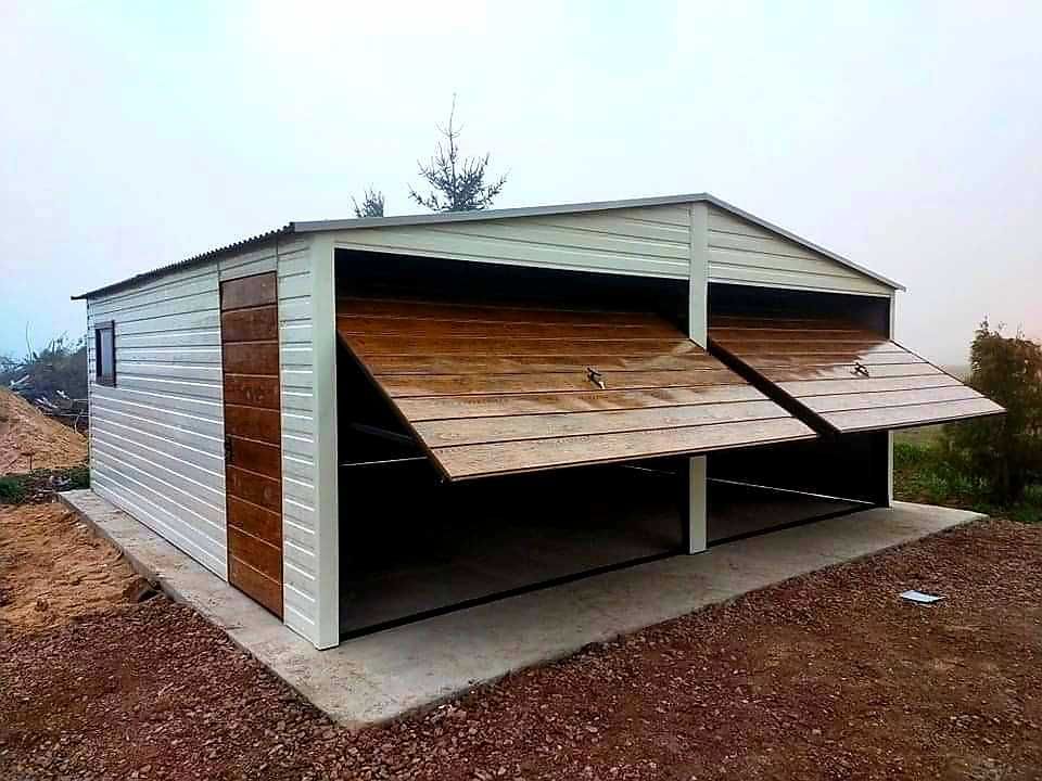 Garaż blaszany drewnopodobny 6x6