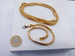 Złot bransoletka,Pozłacana bransoletka,14k,585,ITALY 316L GOLD NOWA.LV