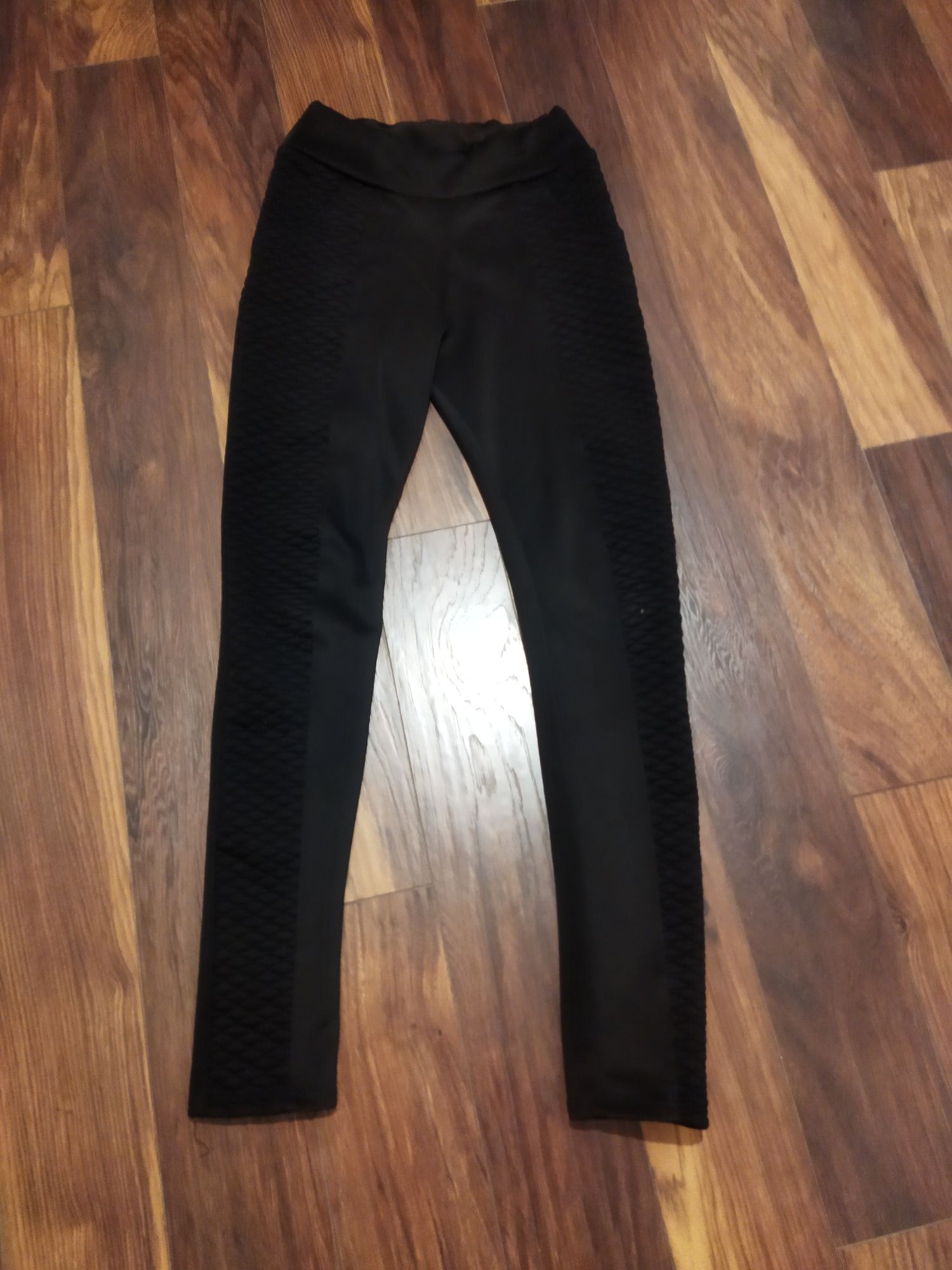 Eleganckie czarne spodnie legginsy M