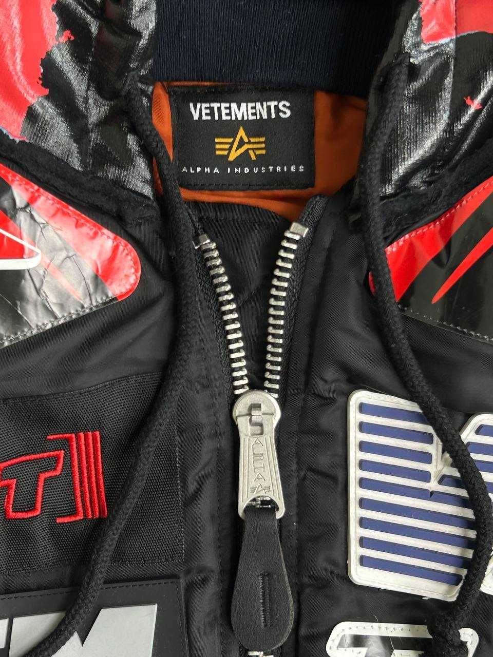 Vetements Black Navy Alpha Industries Racing Bomber бомбер куртка S M
