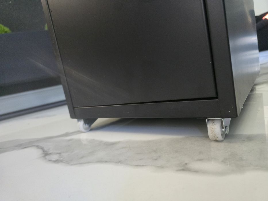 IKEA HELMER komoda na kółkach 28×69 cm | czarna szafka biurowa