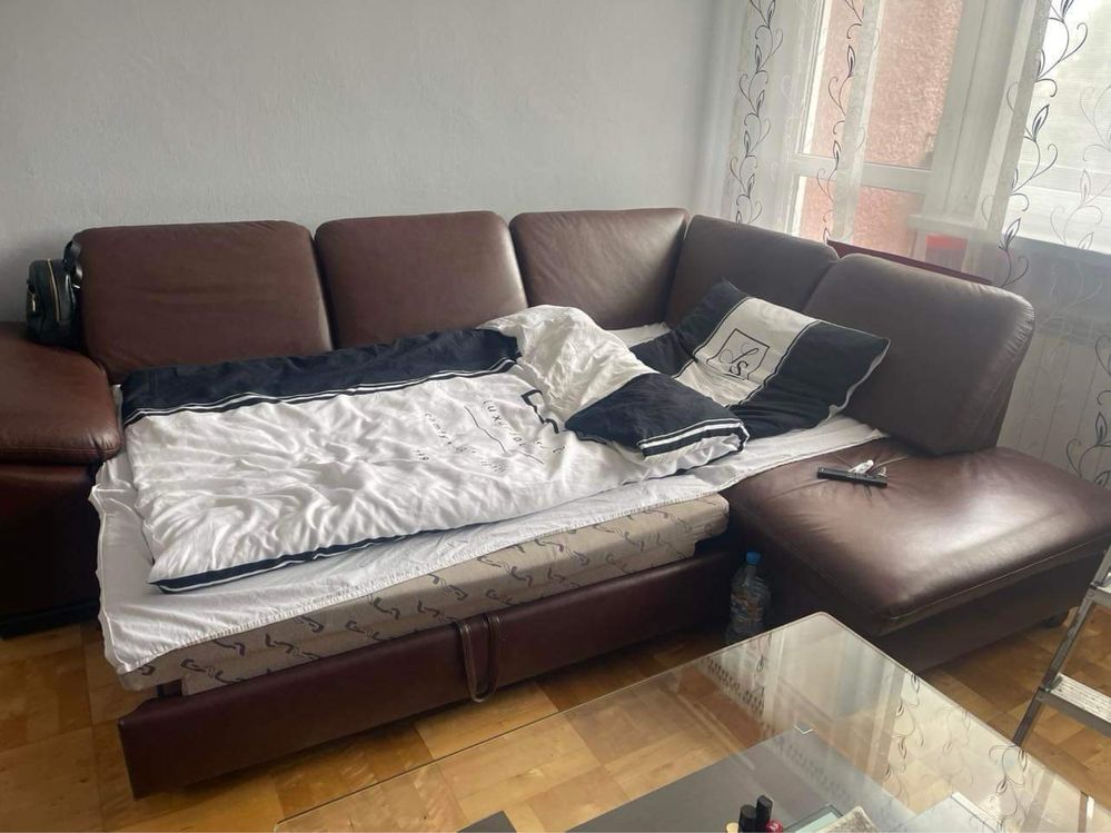 Sofa +fotel skorzany