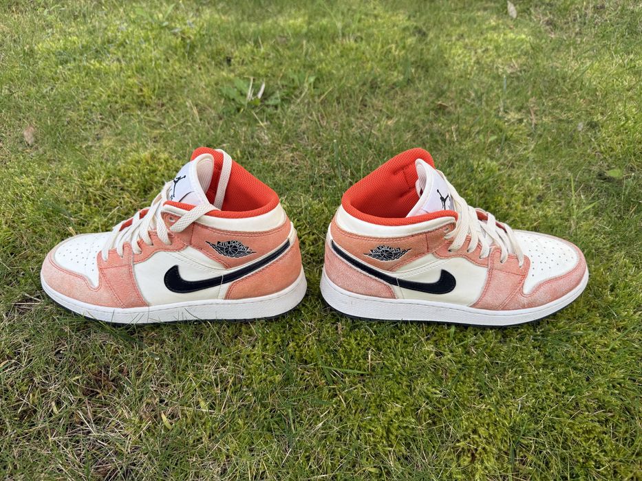 Jordan 1 Mid Team Orange GS Tamanho 37,5