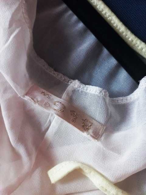 Biała bluzka delikatny prześwitujący materiał, rozmiar S / M 36 - 38