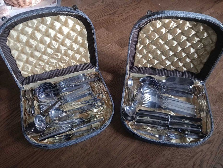Sztućce posrebrzane 2 komplety