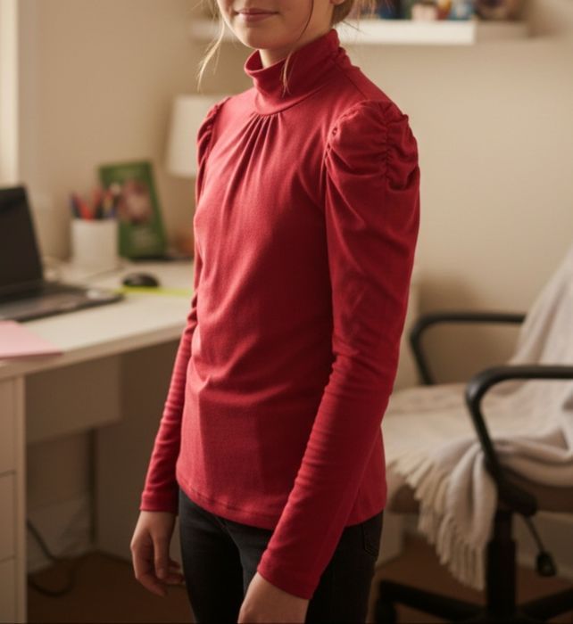 Элегантная Красная Водолазка для Девочки (Размер 38)