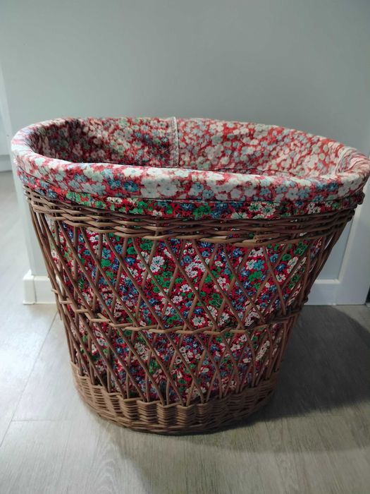 Kosz wiklinowy na pranie 45 cm wysoki