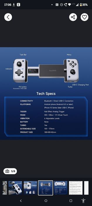 Kontroler gamepad do telefonu/tabletu