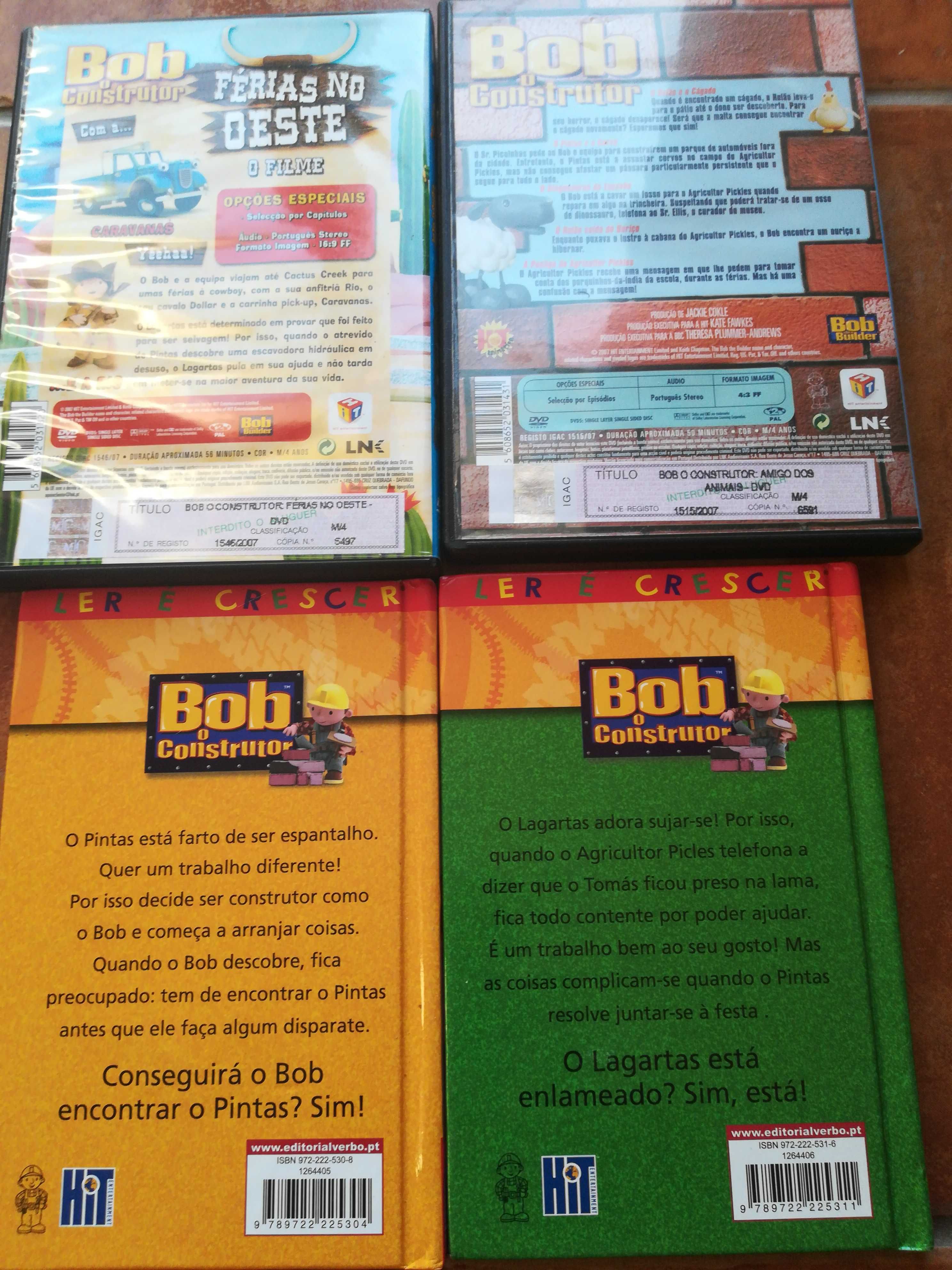 2 DVD Bob o Construtor + 2 Livros Bob o Construtor