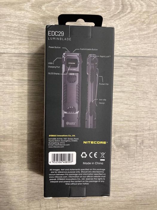 Ліхтар Nitecore EDC29 (USB-C, OLED дисплей) з акумулятором